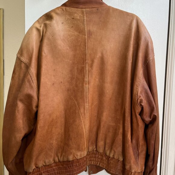 Comstock Endurance Genuine Brown Leather Jacket Size 42 distressed - Picture 7 of 8